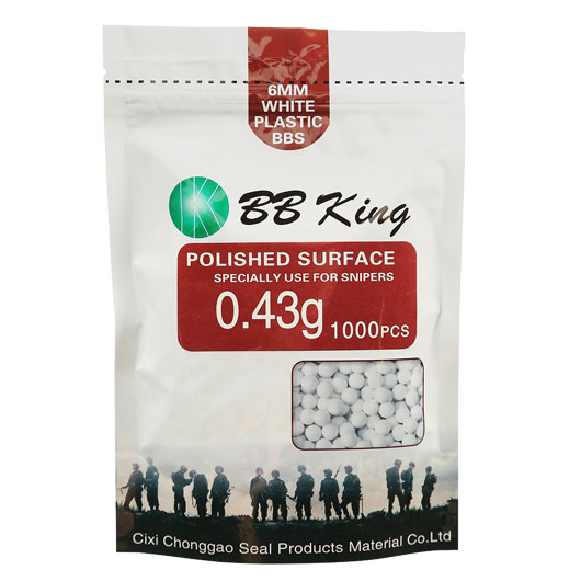 BB King Sniper Precision BBs 0.43g 1.000er Beutel weiss