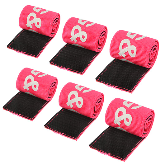 G&G Team Armband mit Klettverschluss dehnbar pink - 6er Teams Packung