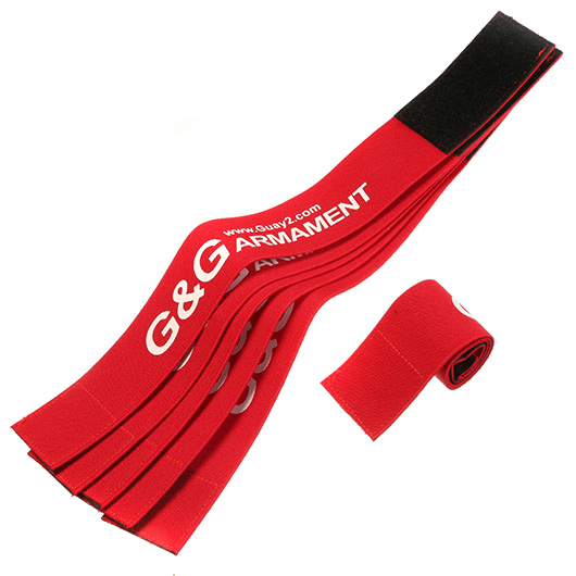 G&G Team Armband mit Klettverschluss dehnbar rot - 6er Teams Packung Bild 4
