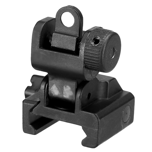 APS Battle Folding Flip-Up Rear Sight f. 20 - 22mm Schienen schwarz Bild 1