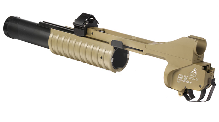 Cybergun Colt M203 40mm Granatwerfer Vollmetall-Version (3in1) Dark Earth - Long Version Bild 7