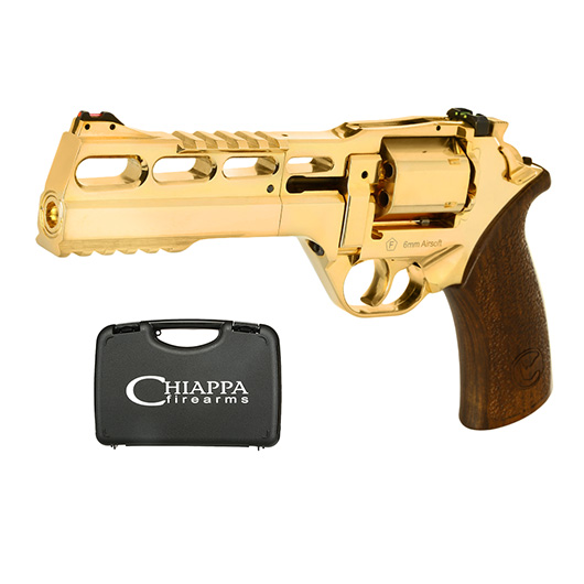 BO Manufacture Chiappa Charging Rhino 60DS Revolver Vollmetall CO2 6mm BB Goldchrome-Edition