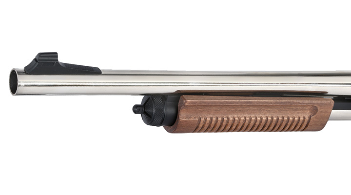 Golden Eagle M8870 Vollmetall Pump Action Gas Shotgun 6mm BB Chrome-Finish Echtholz-Version Bild 6