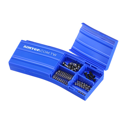 AIM Top M4 Magazin-Style Sortierbox / Accessory Box blau