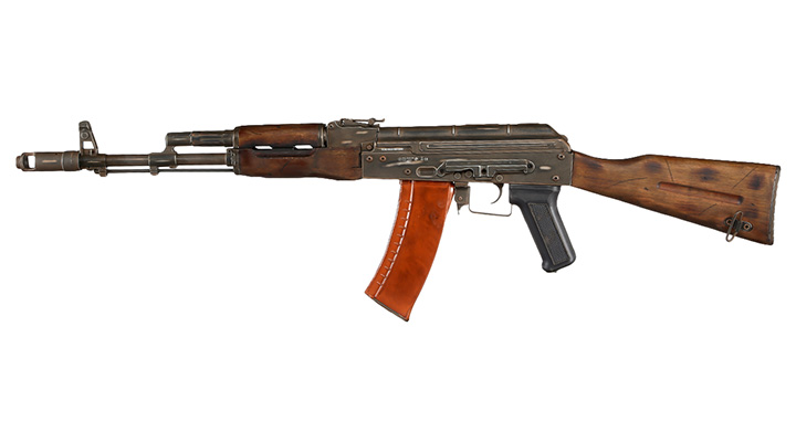 APS AK-74 Vollmetall Echtholz BlowBack S-AEG 6mm BB schwarz - Battle Worn Edition Bild 1