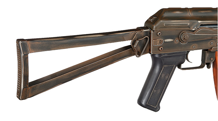 APS AKS-74U Vollmetall Airsoft Echtholz BlowBack S-AEG 6mm BB - Battle Worn Edition Bild 10