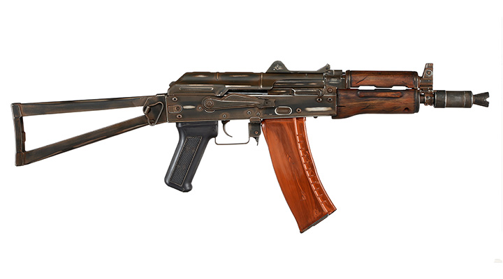 APS AKS-74U Vollmetall Airsoft Echtholz BlowBack S-AEG 6mm BB - Battle Worn Edition Bild 2