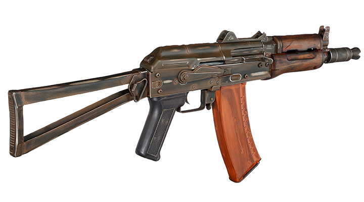 APS AKS-74U Vollmetall Airsoft Echtholz BlowBack S-AEG 6mm BB - Battle Worn Edition Bild 3