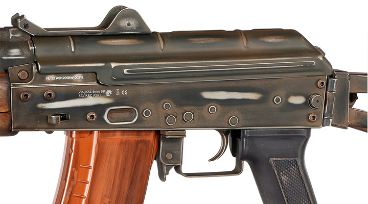 APS AKS-74U Vollmetall Airsoft Echtholz BlowBack S-AEG 6mm BB - Battle Worn Edition Bild 8
