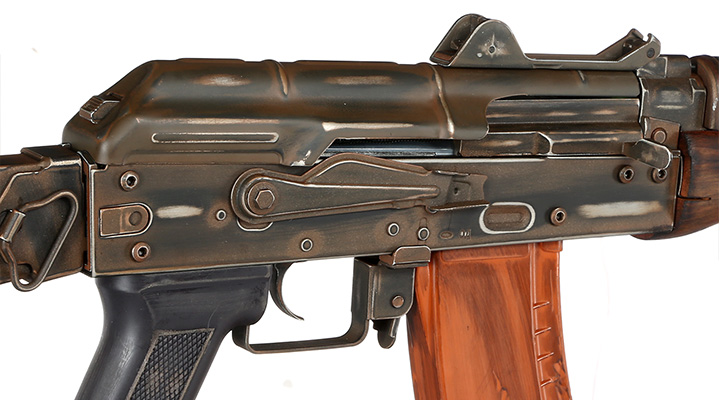 APS AKS-74U Vollmetall Airsoft Echtholz BlowBack S-AEG 6mm BB - Battle Worn Edition Bild 9