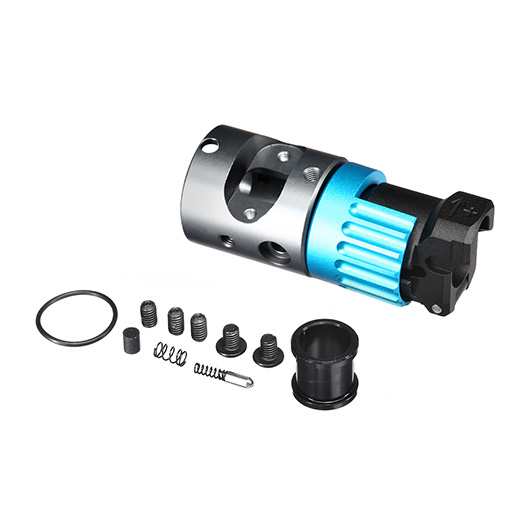 TTI Airsoft CNC Aluminium Hop-Up Chamber f. Wei-ETech Galaxy 1911 GBB Serie blau