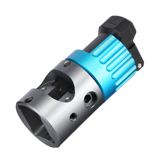 TTI Airsoft CNC Aluminium Hop-Up Chamber f. Wei-ETech Galaxy 1911 GBB Serie blau Bild 1