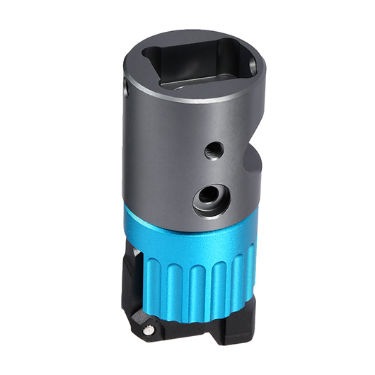 TTI Airsoft CNC Aluminium Hop-Up Chamber f. Wei-ETech Galaxy 1911 GBB Serie blau Bild 3