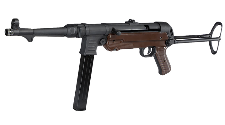 SRC MP40 Maschinenpistole Vollmetall CO2 BlowBack 6mm BB schwarz / braun