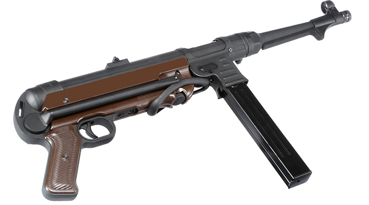 SRC MP40 Maschinenpistole Vollmetall CO2 BlowBack 6mm BB schwarz / braun Bild 4