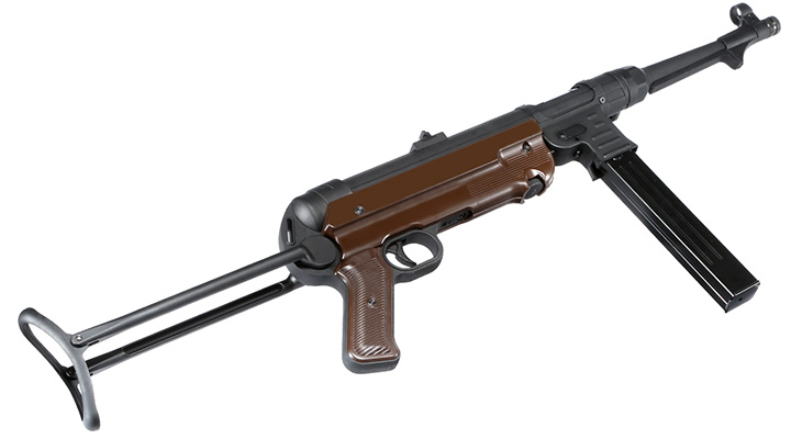 SRC MP40 Maschinenpistole Vollmetall CO2 BlowBack 6mm BB schwarz / braun Bild 5