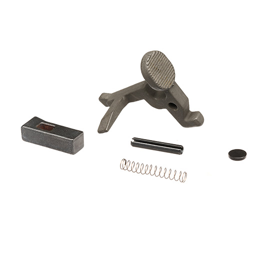 GHK M4 / M16 GBB Part # M4-22 GHK Stahl Bolt Catch Set grau Bild 1