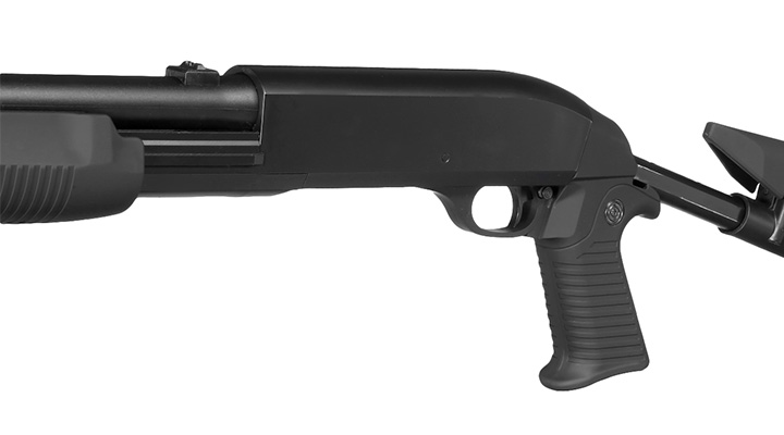 D.E. M56-C 3 Rounds Multi-Shot Pumpgun Shorty Flex-Stock Springer schwarz Bild 8