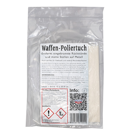 Birchwood Casey Blei-Entfernungstuch / Waffen-Poliertuch 15 x 22,5 cm weiss