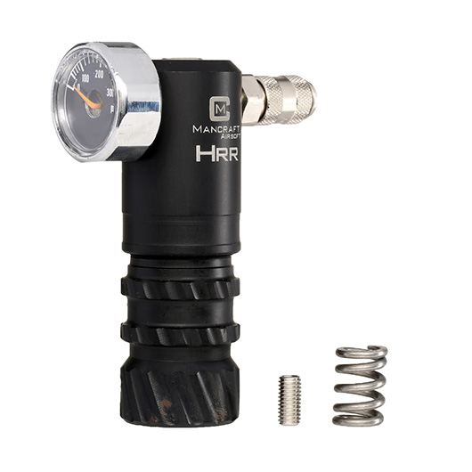 Mancraft HRR HPA Regulator m. seitlicher Micro QD 4mm Kupplung / Druckmanometer schwarz