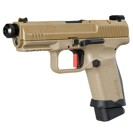 Cybergun / AWC CANiK TP9 Elite Combat mit Metallschlitten GBB 6mm BB Flat Dark Earth