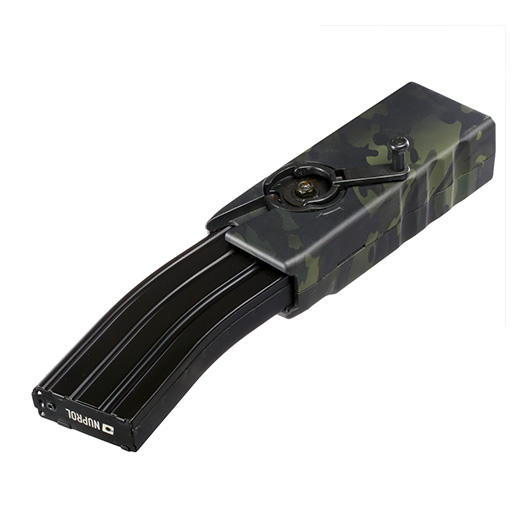 Nuprol Ultra Magazin Silent Fast Loader Speedloader f. M4 AEG / S-AEG Magazine Black MC-Camo Bild 6