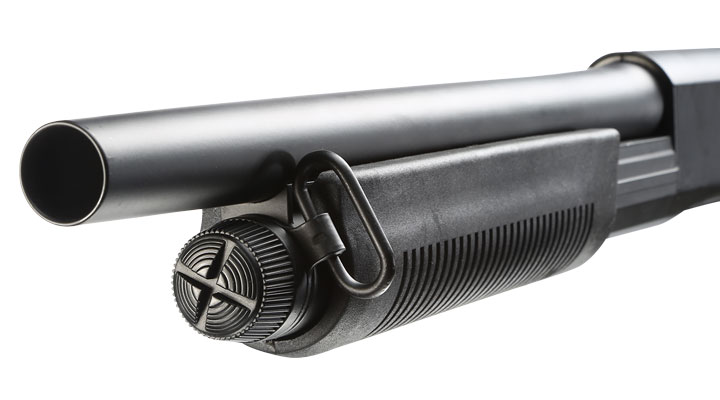 Cyma M870 Shotgun mit Stahl-Klappschaft Medium-Type Tri-Barrel Vollmetall Springer 6mm BB schwarz Bild 5