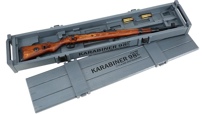 Ares Mauser Karabiner 98K Stahl Bolt-Action Gewehr 6mm BB Echtholz + Waffenkiste Bild 11