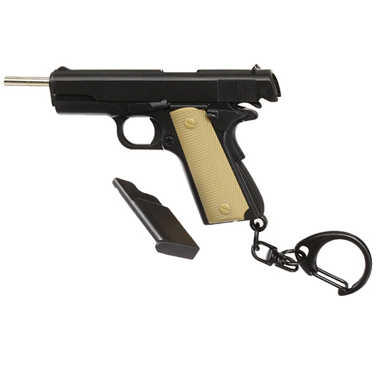 Nuprol Schlsselanhnger M1911 A1 Pistole 1:4 Miniaturmodell schwarz/tan Bild 5