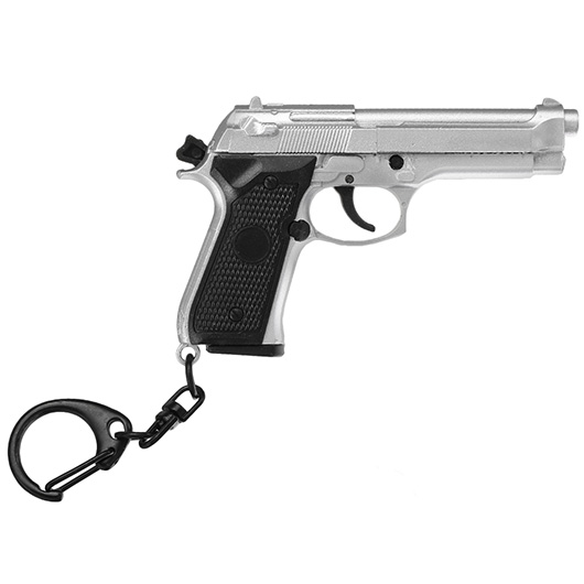 Nuprol Schlsselanhnger M92 Pistole 1:4 Miniaturmodell silber/schwarz Bild 3
