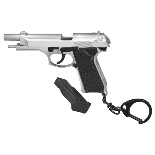 Nuprol Schlsselanhnger M92 Pistole 1:4 Miniaturmodell silber/schwarz Bild 5