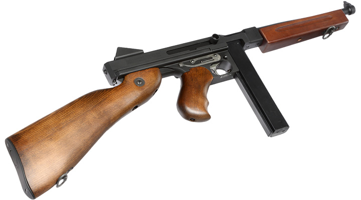 King Arms Thompson M1A1 Military Vollmetall S-AEG 6mm BB schwarz - Echtholz Bild 4
