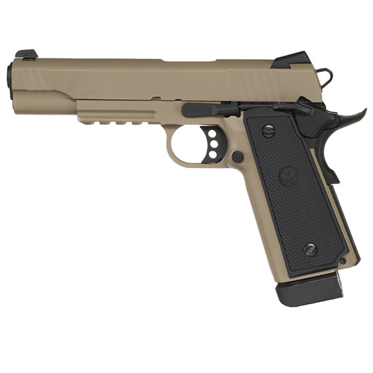 Nuprol Raven Hi-Capa R14 Vollmetall GBB 6mm BB Tan Bild 1