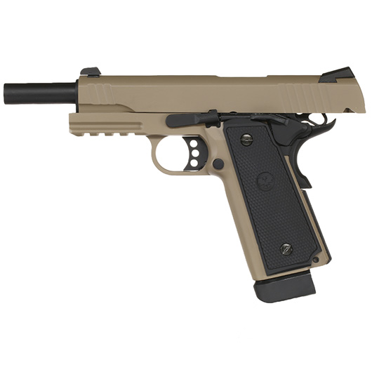 Nuprol Raven Hi-Capa R14 Vollmetall GBB 6mm BB Tan Bild 2