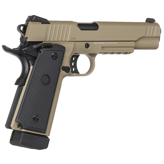 Nuprol Raven Hi-Capa R14 Vollmetall GBB 6mm BB Tan Bild 4