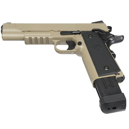 Nuprol Raven Hi-Capa R14 Vollmetall GBB 6mm BB Tan Bild 5