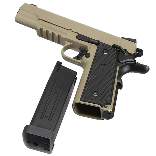 Nuprol Raven Hi-Capa R14 Vollmetall GBB 6mm BB Tan Bild 6