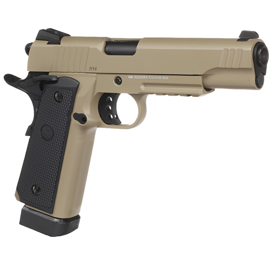 Nuprol Raven Hi-Capa R14 Vollmetall GBB 6mm BB Tan Bild 7