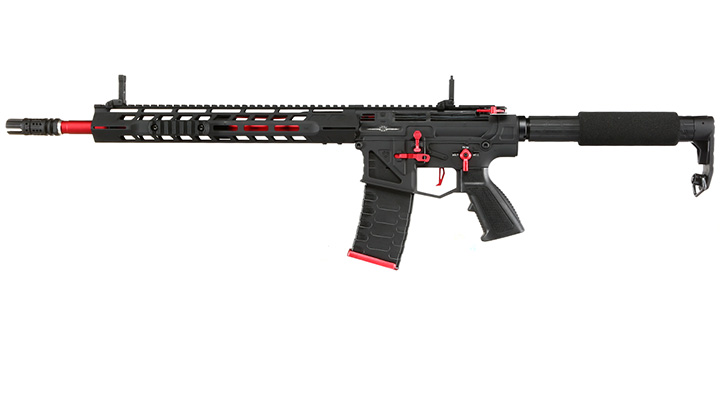 APS Phantom Extremis Rifle MK3 eSilver Edge SDU-MosFet 2.0 Vollmetall S-AEG 6mm BB schwarz / rot Bild 1