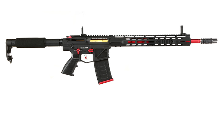 APS Phantom Extremis Rifle MK3 eSilver Edge SDU-MosFet 2.0 Vollmetall S-AEG 6mm BB schwarz / rot Bild 2