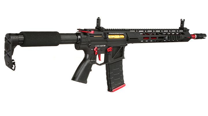 APS Phantom Extremis Rifle MK3 eSilver Edge SDU-MosFet 2.0 Vollmetall S-AEG 6mm BB schwarz / rot Bild 3