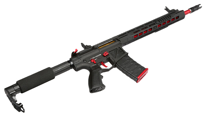 APS Phantom Extremis Rifle MK3 eSilver Edge SDU-MosFet 2.0 Vollmetall S-AEG 6mm BB schwarz / rot Bild 4