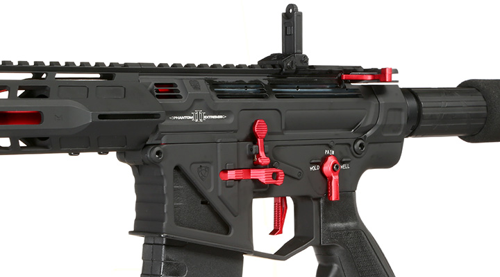 APS Phantom Extremis Rifle MK3 eSilver Edge SDU-MosFet 2.0 Vollmetall S-AEG 6mm BB schwarz / rot Bild 6