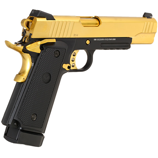 Nuprol Raven Hi-Capa R14 Vollmetall GBB 6mm BB gold / schwarz Bild 4