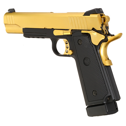 Nuprol Raven Hi-Capa R14 Vollmetall GBB 6mm BB gold / schwarz Bild 8