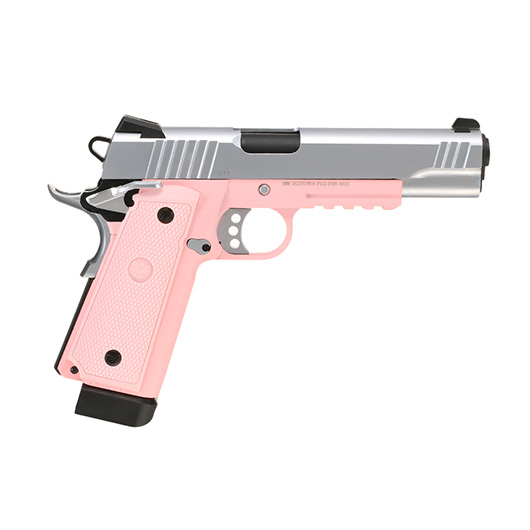 Nuprol Raven Hi-Capa R14 Vollmetall GBB 6mm BB silber / pink Bild 3