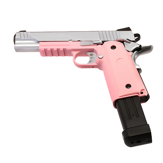 Nuprol Raven Hi-Capa R14 Vollmetall GBB 6mm BB silber / pink Bild 5