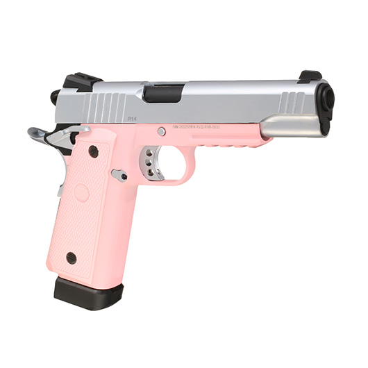 Nuprol Raven Hi-Capa R14 Vollmetall GBB 6mm BB silber / pink Bild 7