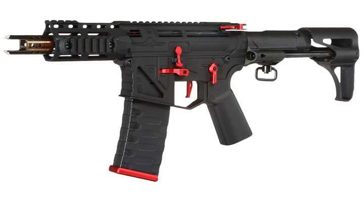 APS Phantom Extremis Rifle MK7 CRS Vollmetall eSilver Edge SDU-Mosfet 2.0 S-AEG 6mm BB schwarz / rot