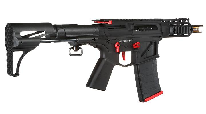 APS Phantom Extremis Rifle MK7 CRS Vollmetall eSilver Edge SDU-Mosfet 2.0 S-AEG 6mm BB schwarz / rot Bild 3